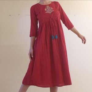 Veranga Women's Red Sequin Detail Size Medium Dress